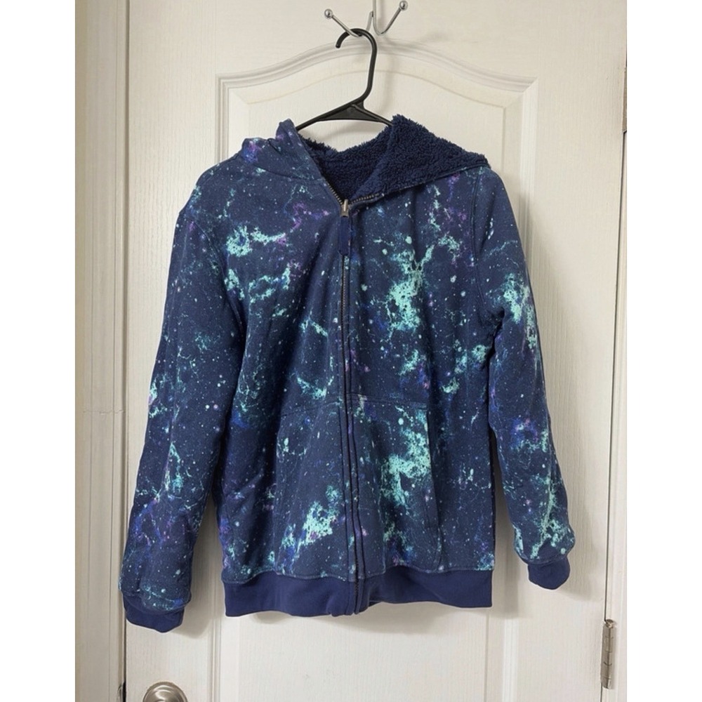 Boys Lands End Size XL Galaxy Space Sherpa Reversible Jacket